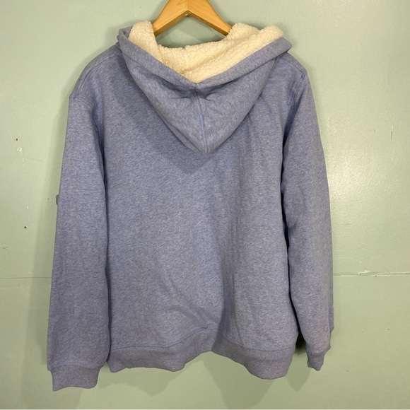 Fat Face Ava Borg Hoodie Zip Up Baby Blue Sz‎ XL - Picture 4 of 4